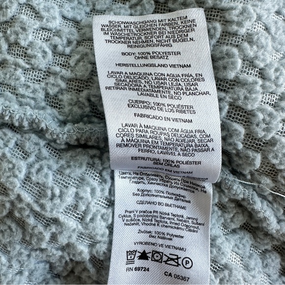 Columbia Fleece jacket dusty blue pockets full zipper high adjustable collar L - Picture 14 of 15